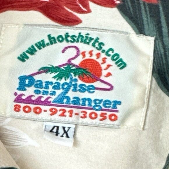 2 Vtg Paradise On A Hanger Mens 4XL Tropical Hawaiian Shirts 100% Cotton Limited - Picture 13 of 15